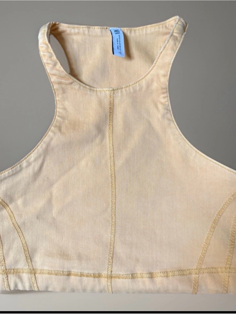 Zara Cream Racerback Crop Top